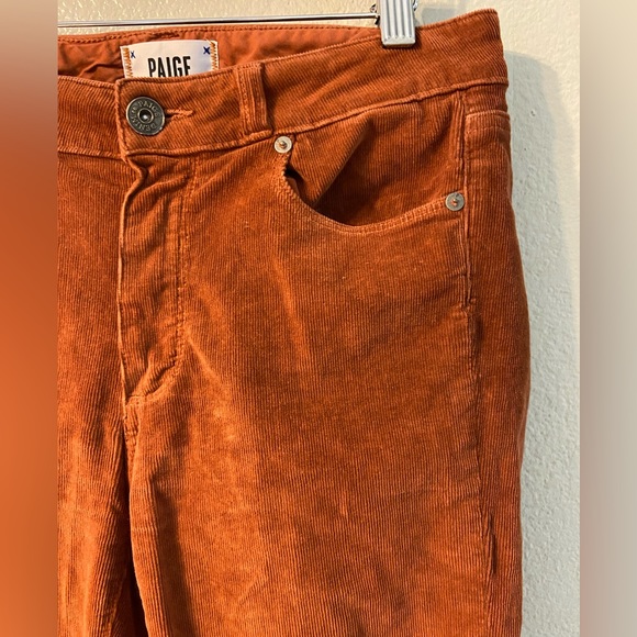 Paige Dark Argan Corduroy Hoxton Ankle Pants Size 27 - Picture 3 of 12